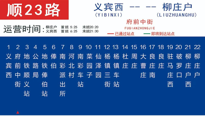 顺23路调整后站点。