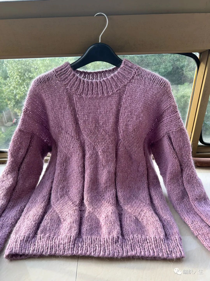 慵懒风女士圆领麻花套头衫(附图解)|花型|肩膀|平针_新浪新闻