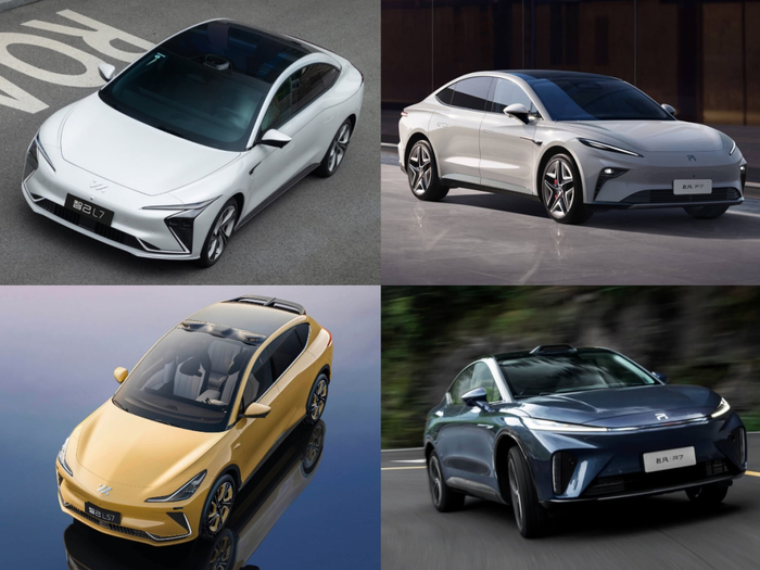  （左上为智己L7，左下为智己LS7，右上为飞凡F7，右下为飞凡R7）