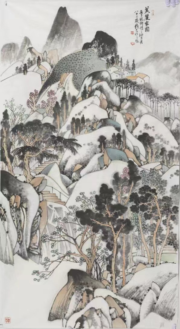 回望青山写真意 融贯古今笔墨新——著名画家朱修立艺术展受热捧,其"