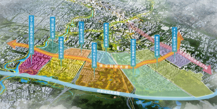 “一道九园”规划分布图 图源：锦江发布