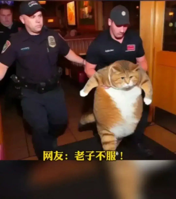 笑不活了！这只猫居然因为偷吃被警察带走……|美国|餐厅|流浪猫|小偷|肥猫_新浪新闻