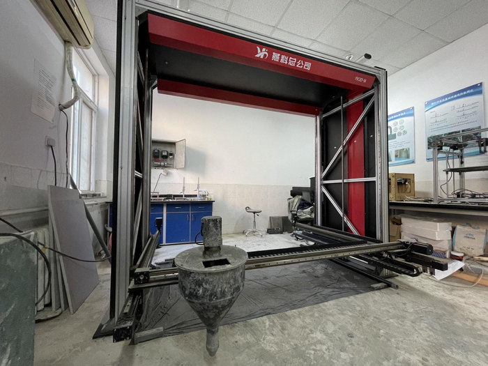 第三代混凝土3D打印机。新京报记者 吴婷婷 摄