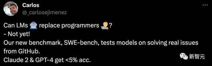 大模型无法替代码农！普林斯顿芝大惊人发现：GPT-4解决GitHub编程问题成功率为0
