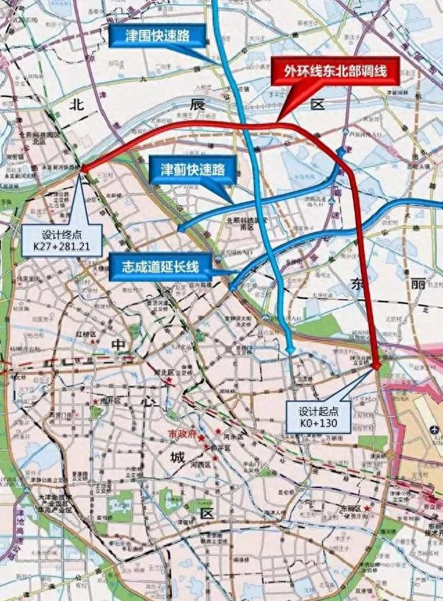 中心城区快速通道主骨架示意图