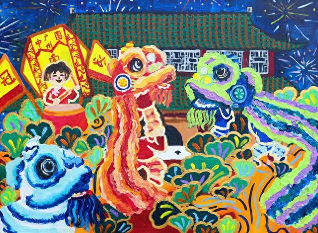 画出醒狮精神气！|作品名称|角灯|醒狮_新浪新闻