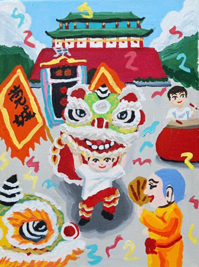 画出醒狮精神气!|作品名称|角灯|醒狮_新浪新闻