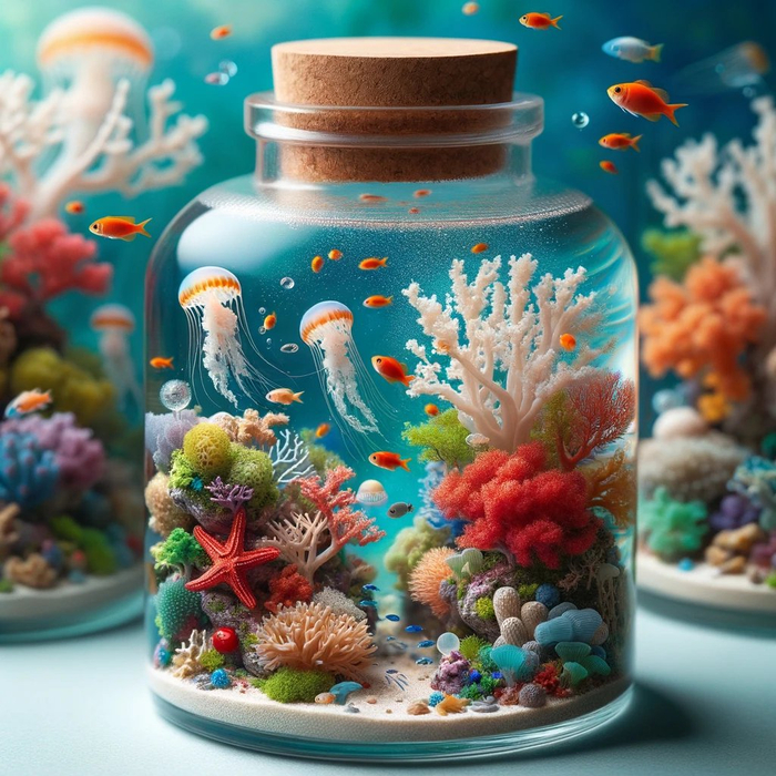 dalle3瓶子里的世界很惊艳