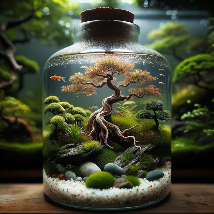 dalle3瓶子里的世界很惊艳