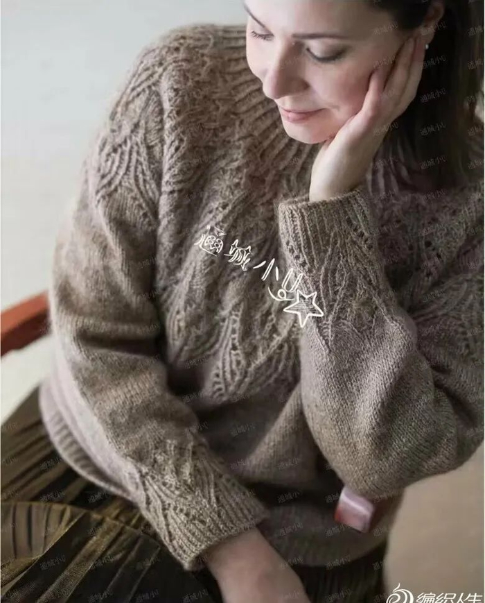 簪花(月神) ,精致又耐看的女士圆肩育克针织衫(附教程)|针织衫_新浪
