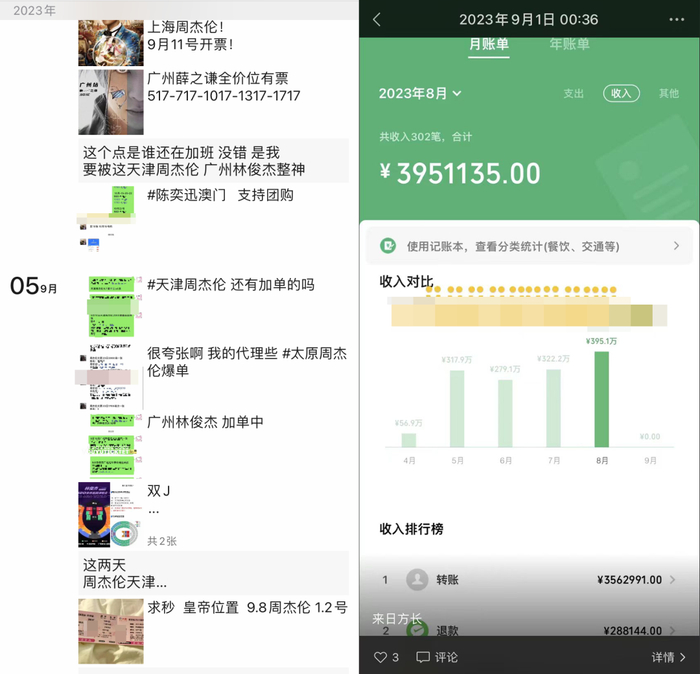 余某的朋友圈及发布在朋友圈的余额截图 / 受访者提供