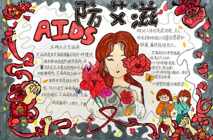 《共抗艾滋,共享健康》手抄报类指导老师:郭双娇