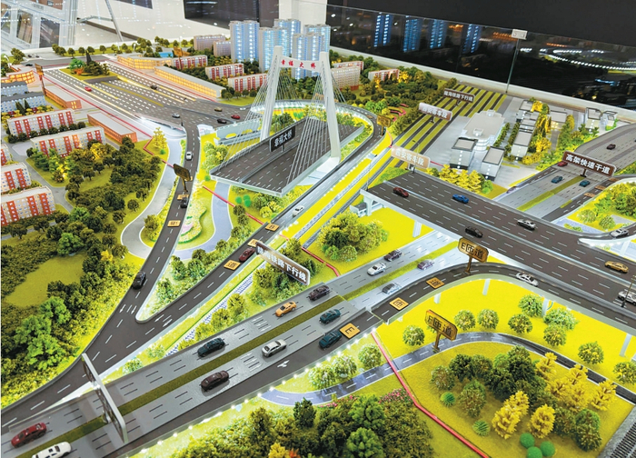 幸福路北延伸工程模型沙盘