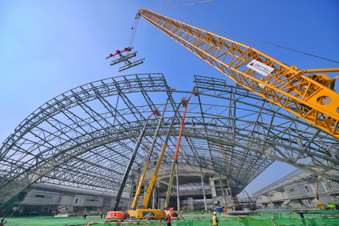 "紫金丝带"骨架成型,新国展二期主体结构完工|国展|丝带|紫金_新浪