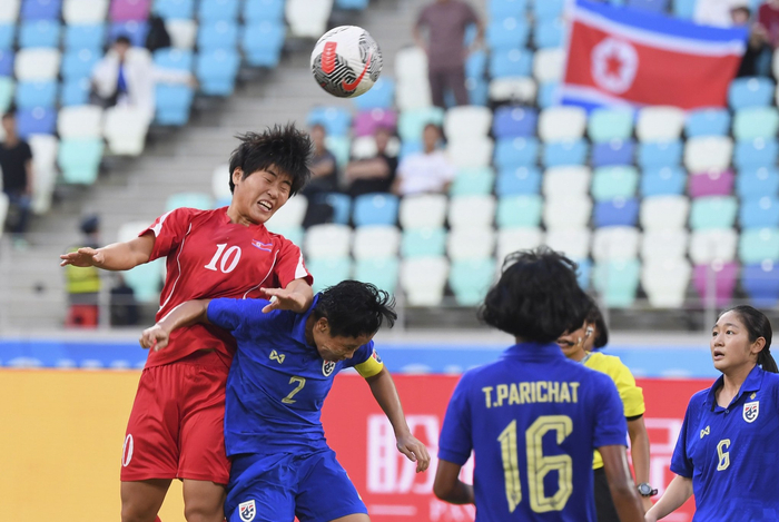 足球——巴黎奥运会女足亚洲区预选赛:朝鲜队胜泰国队|朝鲜队|足球