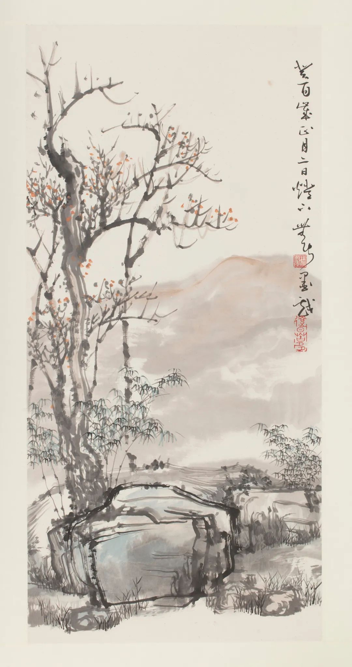 树石图 80cm×34cm 1993年