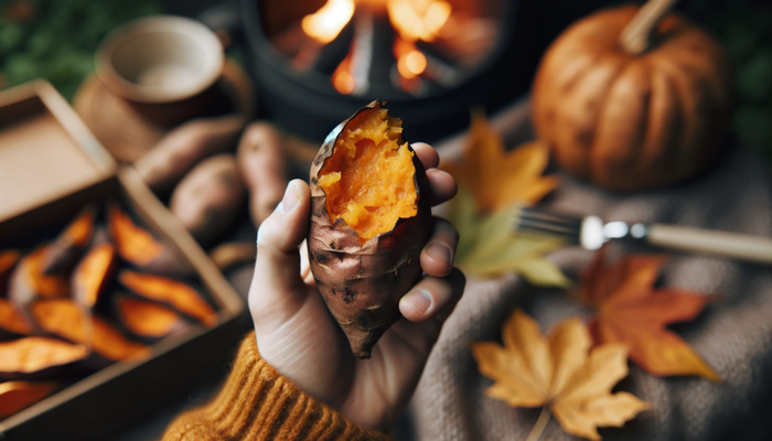 烤地瓜会涉及美拉德反应（来源：作者 AI 生成）