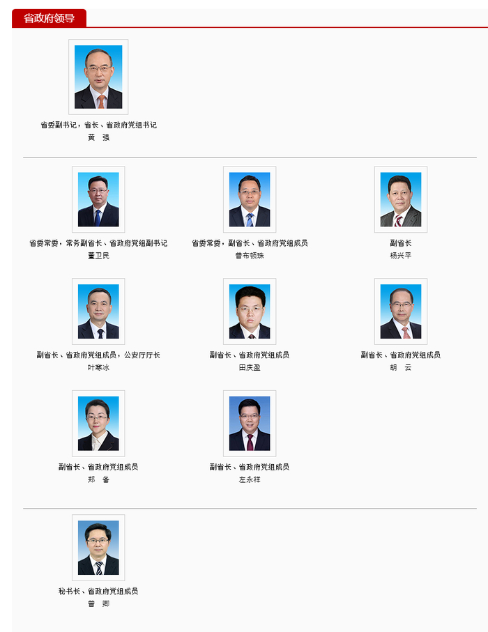 四川省人民政府省长副省长秘书长最新分工