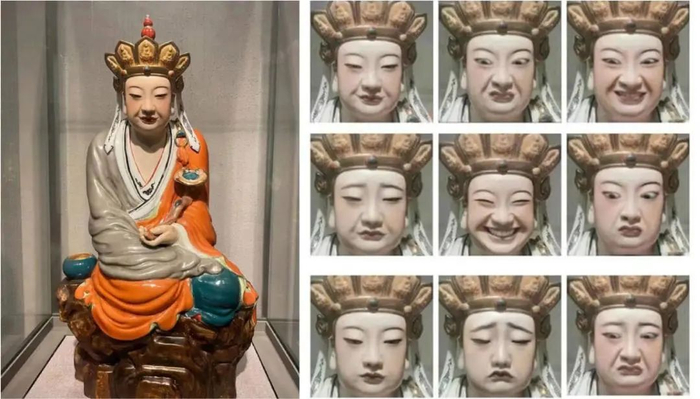 沉思罗汉和无语菩萨表情包，图源网络