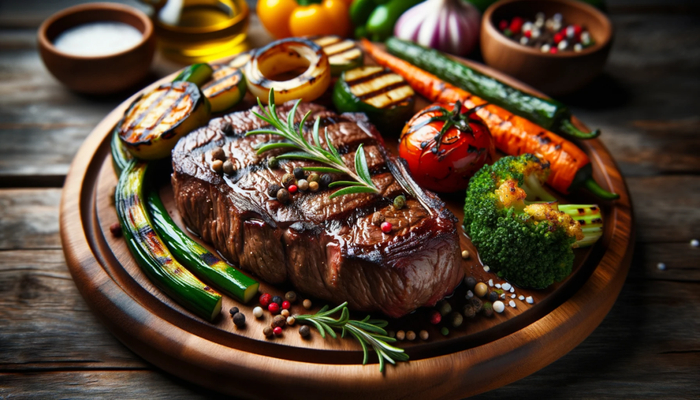 富含蛋白质的牛排 图片来源：作者使用 DALL-E3 生成