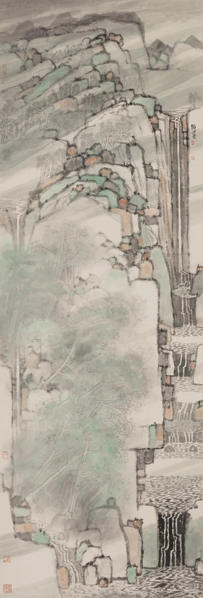 中国美术馆所收藏的周石峰作品欣赏|中国美术馆|山水画_新浪新闻