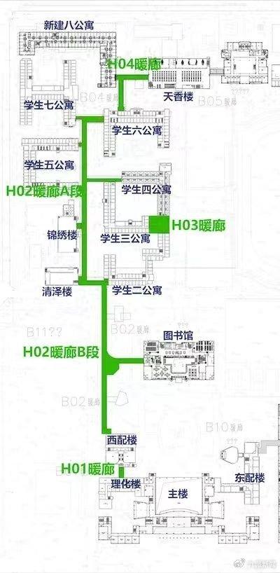 暖廊二期分布图。图/哈尔滨工业大学