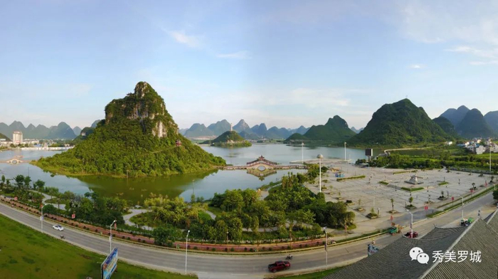 成龙湖公园成龙湖公园一角罗城旅游集散中心石围古村大门四把镇棉花