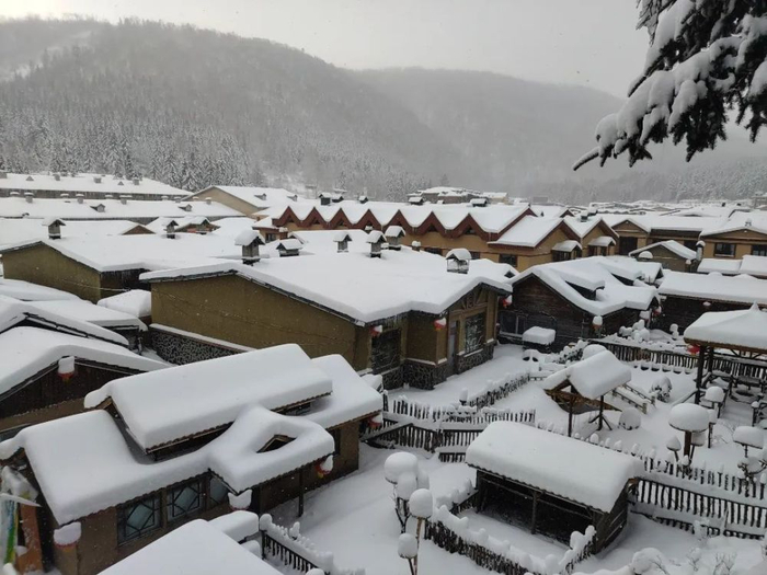 中国雪乡立冬节气积雪已达40cm11月10日正式开园