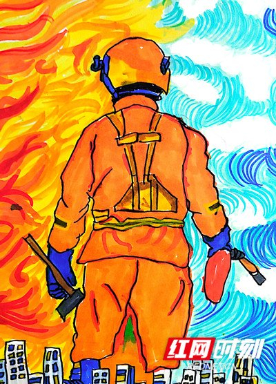 消防宣传月丨在小朋友的画笔下,消防员是这样的!