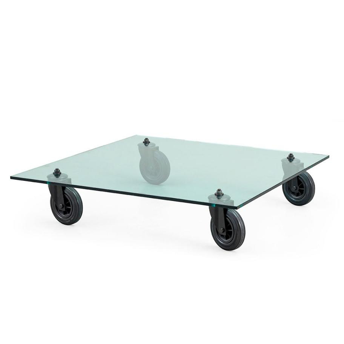 1981年荣誉提名奖，带轮咖啡桌 盖·奥伦蒂为FontanaArte品牌设计，1980年 桌子 ©_FontanaArte