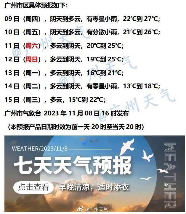 广州下周最低温或降至13℃,换季终于轮到广东了?