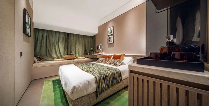 ▲85平方米样板间主卧实景。