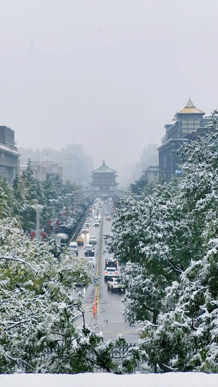 西安雪景图片真实图片