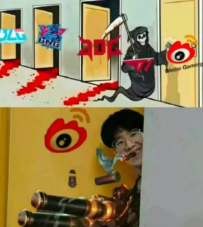 网友趣图:死神t1在敲门 theshy开门给他两枪!