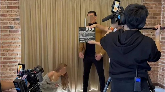 海外竖屏短剧拍摄现场，图源受访者