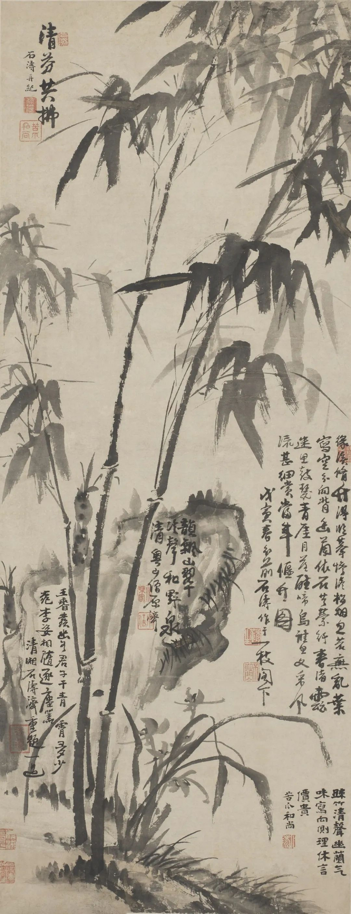 清芬共拂 石涛 中国画 101×39.5cm 1698年 中国美术馆藏