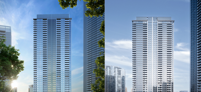 武汉嘉佰道效果图（左）和实景图（右）对比