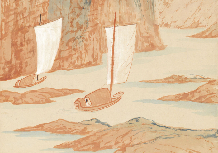 张大千《江静潮平图》（局部）