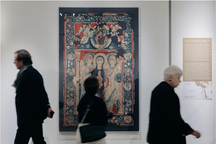 展厅现场，编织作品，6世纪，拜占庭（埃及）