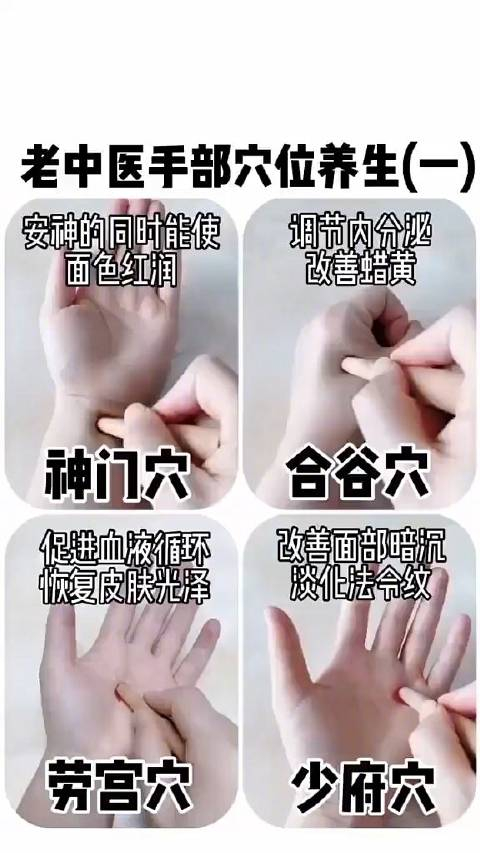 老中医手部穴位按摩手法没事的时候可以按一按码一个