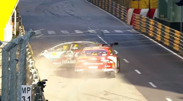 郭富城澳门赛车过弯时失控撞车. 图自香港星岛头条网