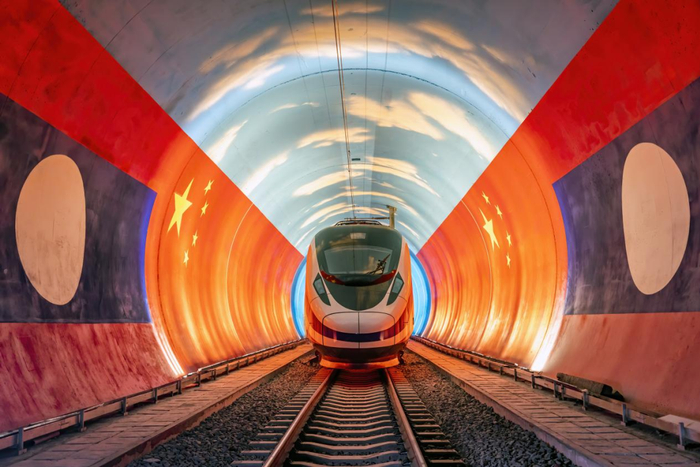 ▲中老铁路“澜沧号”动车组