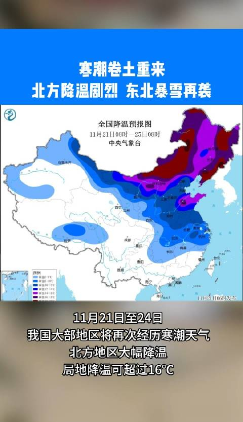 寒潮卷土重来北方降温剧烈