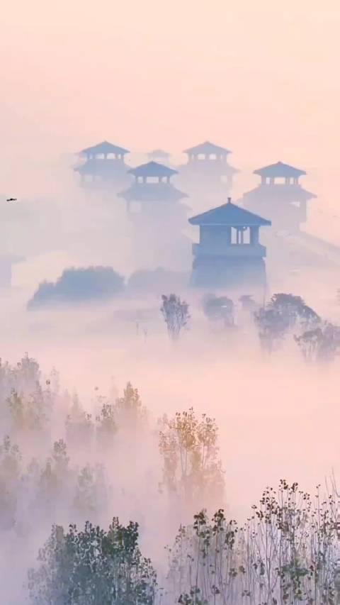 西安灞渭桥日出时分宛若仙境美哭了利涉大川21日拍摄