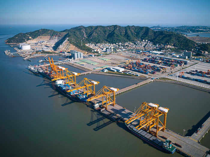 浙江温州:港口货运忙|温州市|无人机|集装箱_新浪新闻