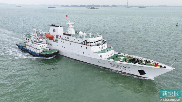 广东省首艘3000吨级海洋执法船中国渔政44002船入列仪式在深圳