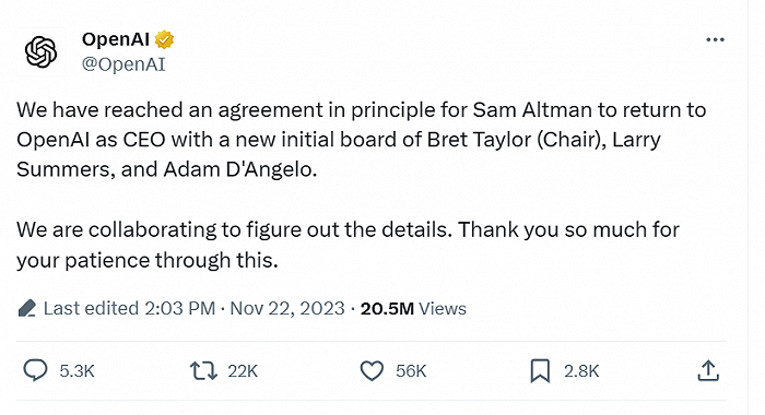 △ 图源：OpenAI社交平台