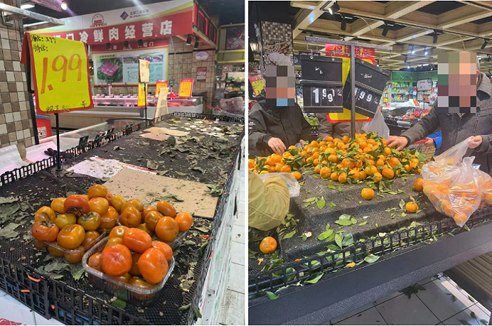 图/晚8点，菜就被抢空了，来源/张大方供图