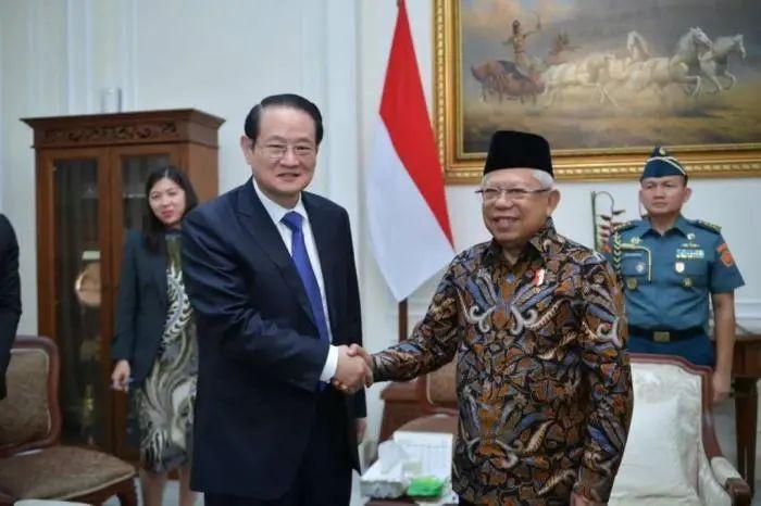  易炼红拜会印尼副总统马鲁夫 图片来源：浙江发布微信公众号