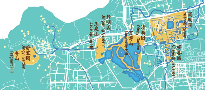 三山五园分布图（图片来源：清城睿现）